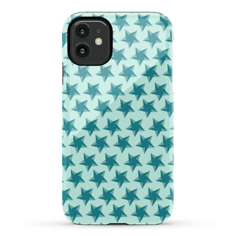 Teal Star Pattern Phone Case